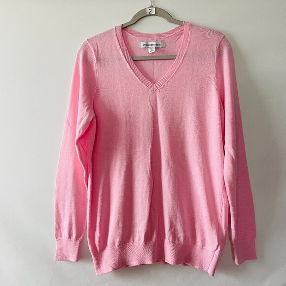NWT Amazon Essentials Womens Pink V-Neck Classic Casual Pullover Sweater Size L - Picture 1 of 10
